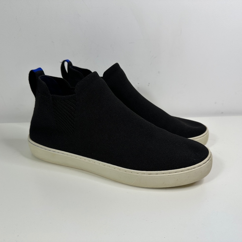 Rothy's Womens The Chelsea Black Knit Round Toe Pull On Chelsea Boots Size 11